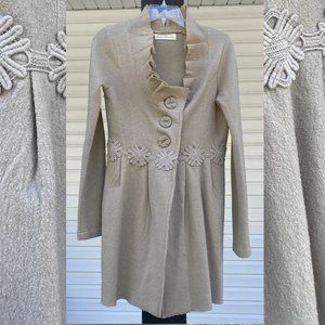 Anthropologie Charlie & Robin Tan Duster Sweater Jacket with Pockets. Size Small